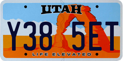 UT license plate Y385ET