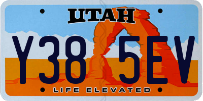 UT license plate Y385EV