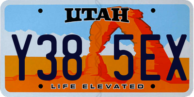 UT license plate Y385EX