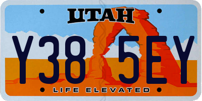 UT license plate Y385EY