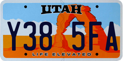 UT license plate Y385FA