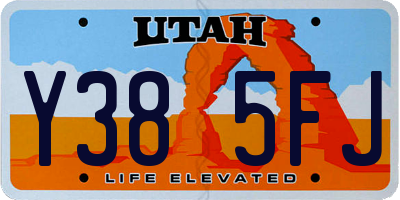 UT license plate Y385FJ
