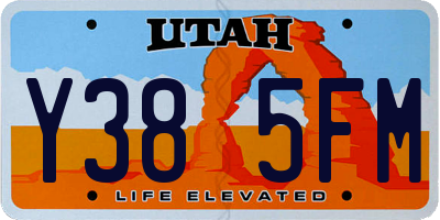 UT license plate Y385FM