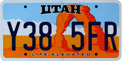 UT license plate Y385FR