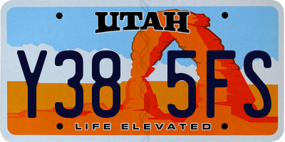 UT license plate Y385FS