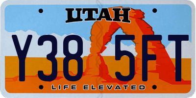UT license plate Y385FT