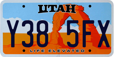 UT license plate Y385FX