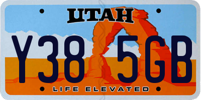 UT license plate Y385GB