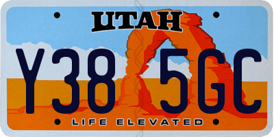 UT license plate Y385GC