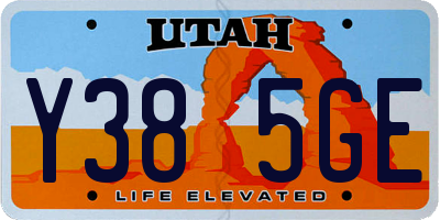 UT license plate Y385GE