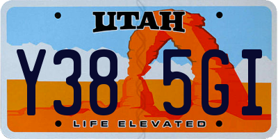 UT license plate Y385GI
