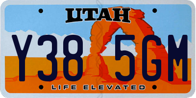 UT license plate Y385GM