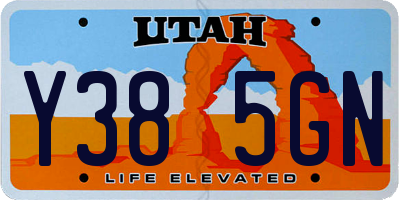 UT license plate Y385GN