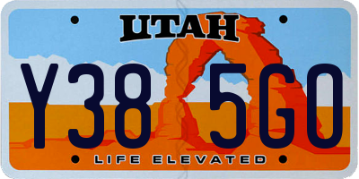UT license plate Y385GO