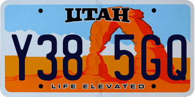 UT license plate Y385GQ