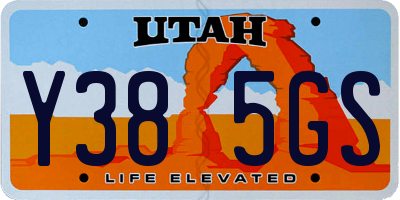 UT license plate Y385GS
