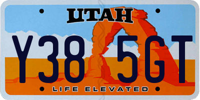 UT license plate Y385GT
