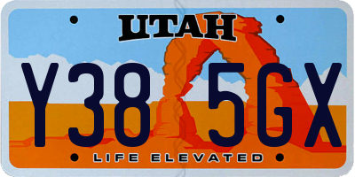 UT license plate Y385GX