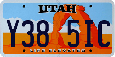 UT license plate Y385IC