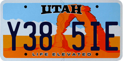 UT license plate Y385IE