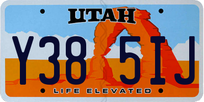 UT license plate Y385IJ