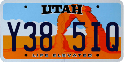UT license plate Y385IQ