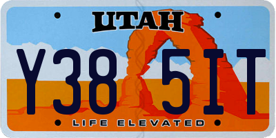 UT license plate Y385IT