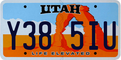UT license plate Y385IU