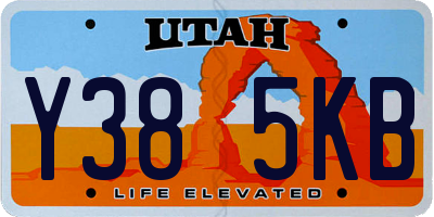 UT license plate Y385KB