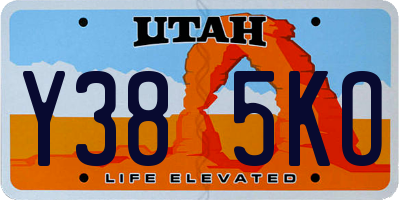 UT license plate Y385KO
