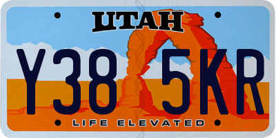 UT license plate Y385KR