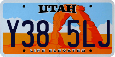 UT license plate Y385LJ