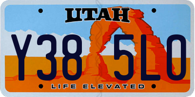 UT license plate Y385LO
