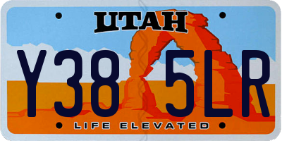UT license plate Y385LR