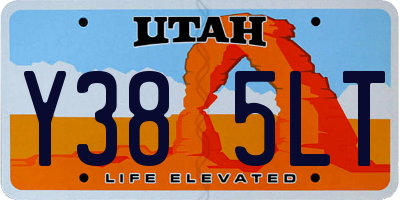 UT license plate Y385LT