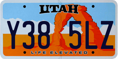 UT license plate Y385LZ