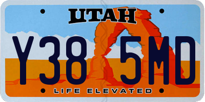 UT license plate Y385MD