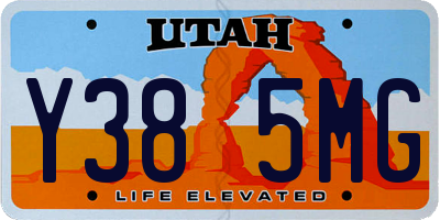UT license plate Y385MG