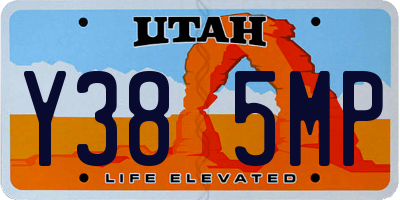 UT license plate Y385MP