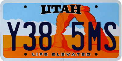 UT license plate Y385MS