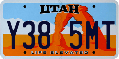 UT license plate Y385MT