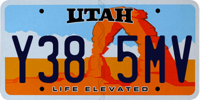 UT license plate Y385MV