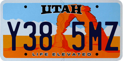 UT license plate Y385MZ