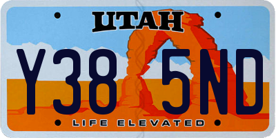 UT license plate Y385ND