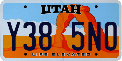 UT license plate Y385NO