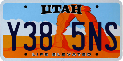 UT license plate Y385NS