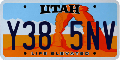 UT license plate Y385NV