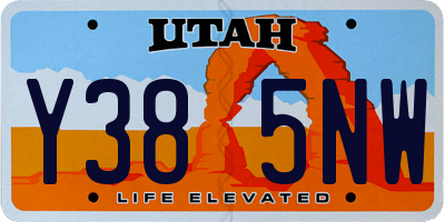 UT license plate Y385NW