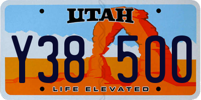 UT license plate Y385OO