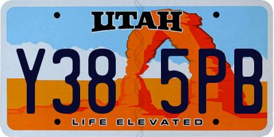 UT license plate Y385PB